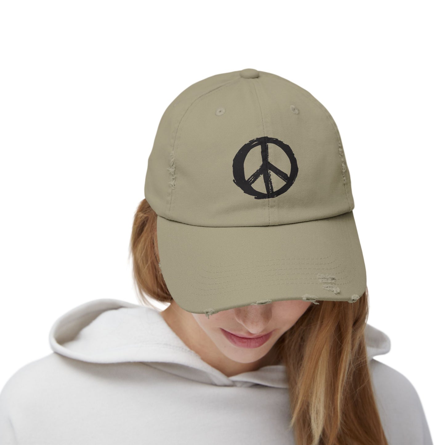 Peace Sign Hat, Peace Sign, Distressed Hat, Custom Hat