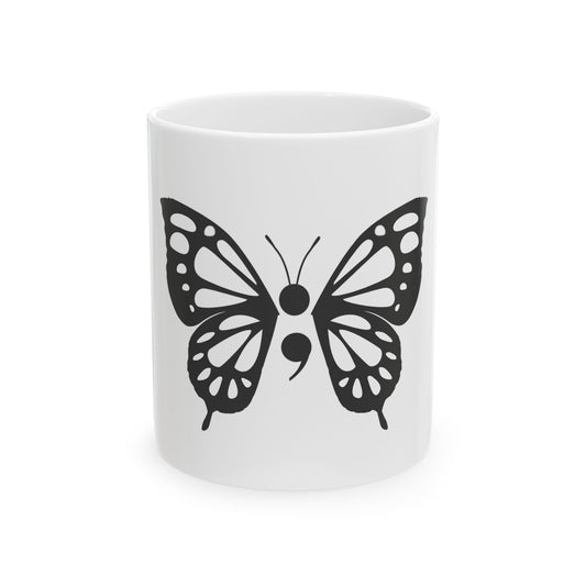 Semicolon Butterfly Mug, (11oz, 15oz)