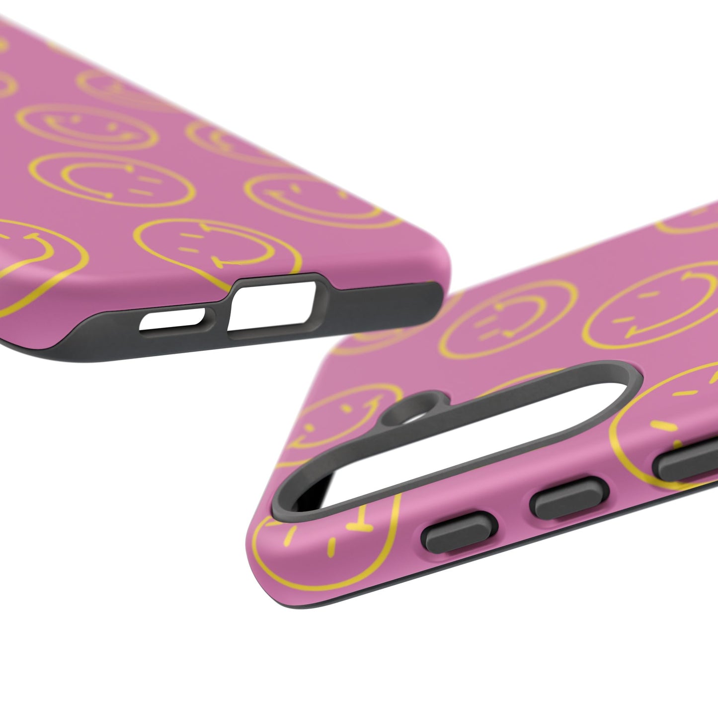 Pink and Yellow Smiley Face Phone Case