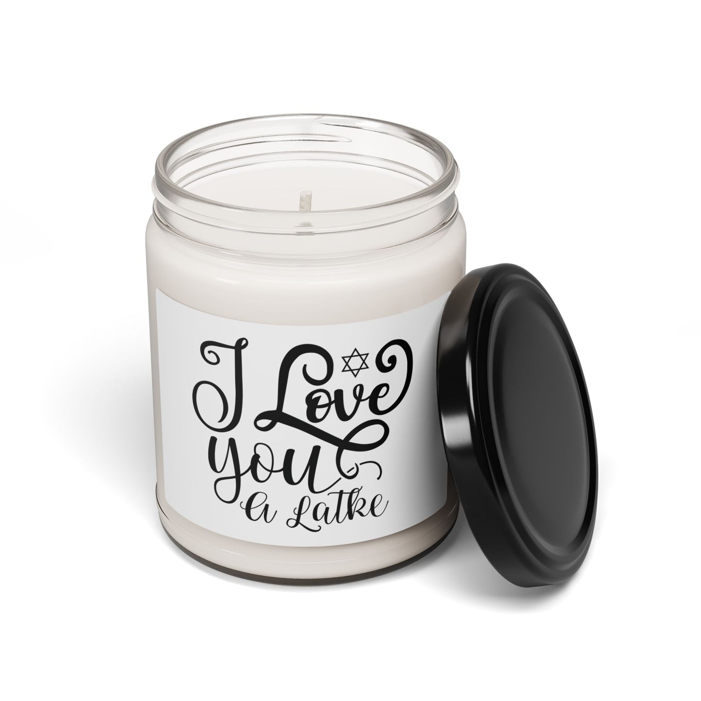 Scented Soy Candle - "I Love You a Latke" - Perfect for Hanukkah, Home Fragrance, Holiday Decor, Gift for Moms, Aromatherapy