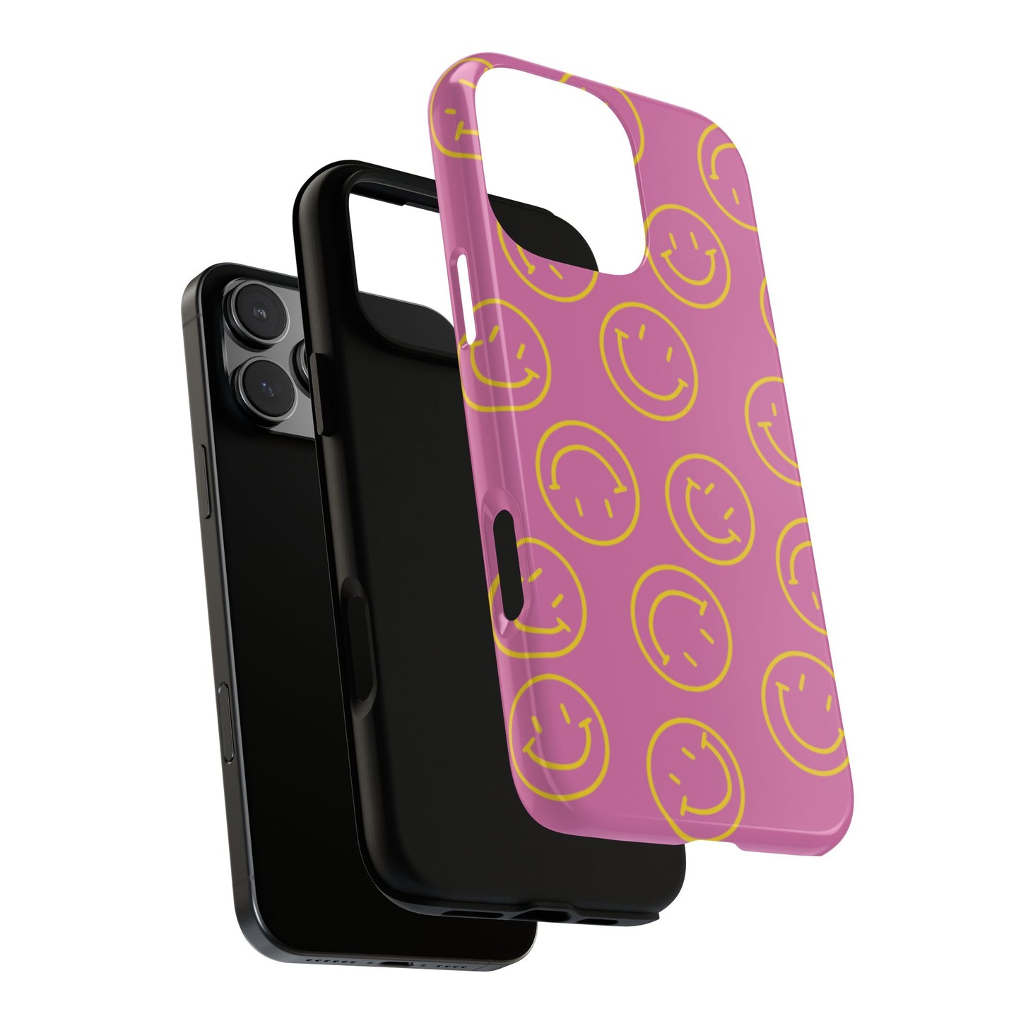 Pink and Yellow Smiley Face Phone Case