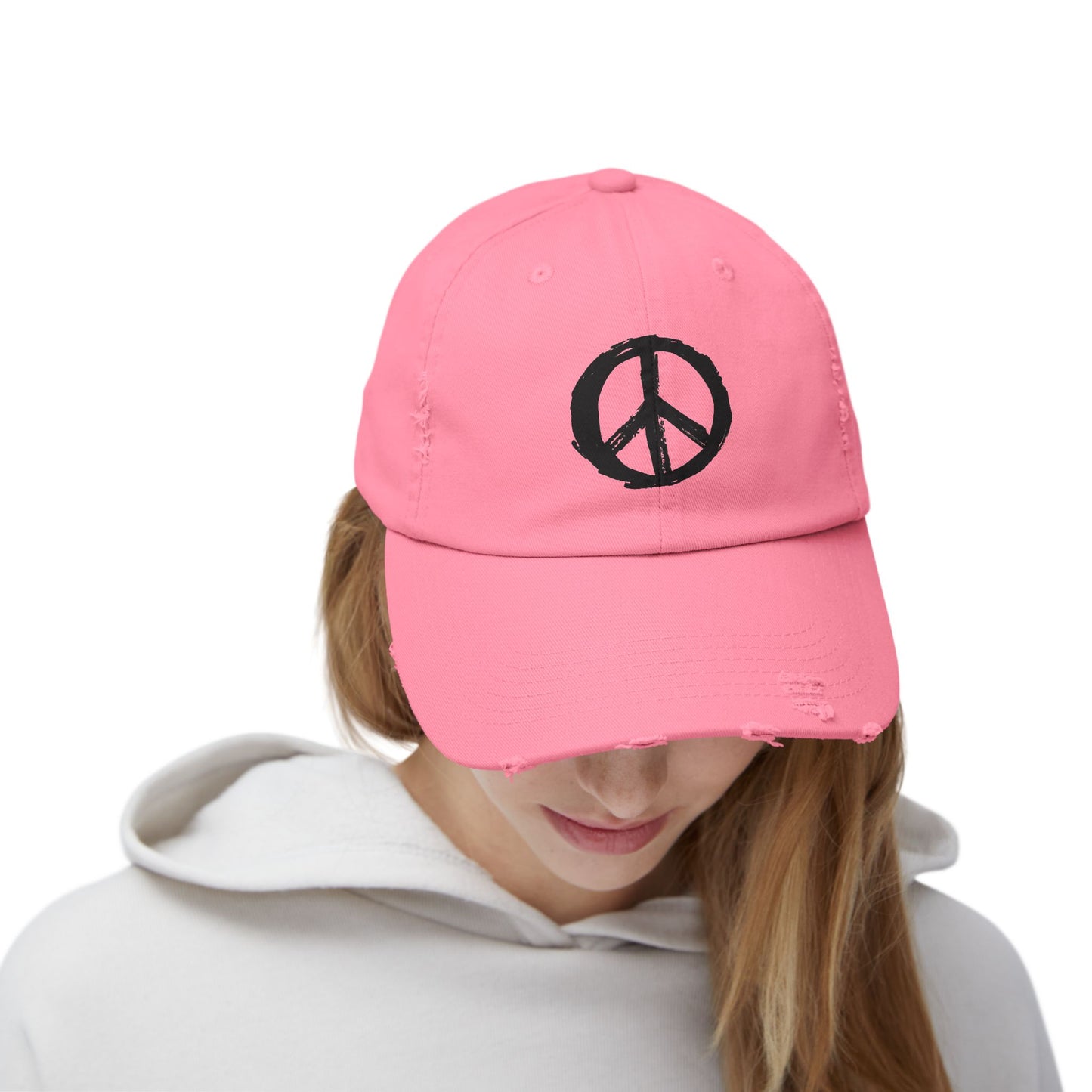 Peace Sign Hat, Peace Sign, Distressed Hat, Custom Hat