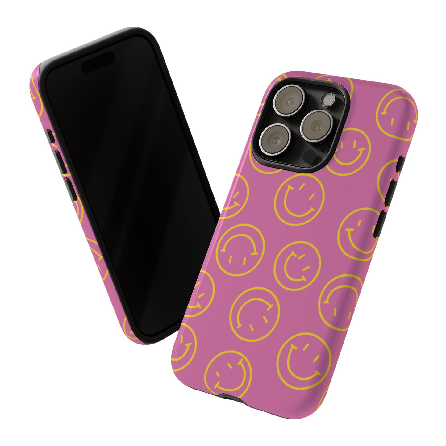 Pink and Yellow Smiley Face Phone Case