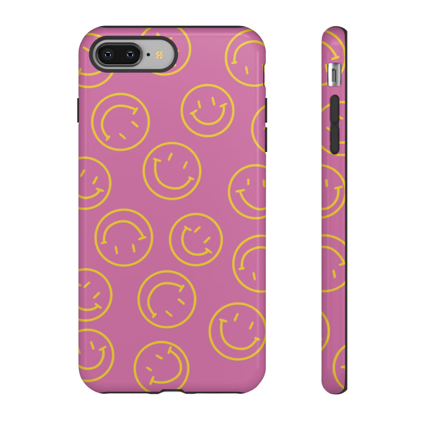 Pink and Yellow Smiley Face Phone Case