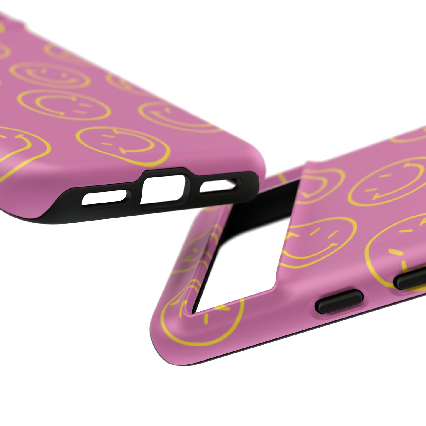 Pink and Yellow Smiley Face Phone Case