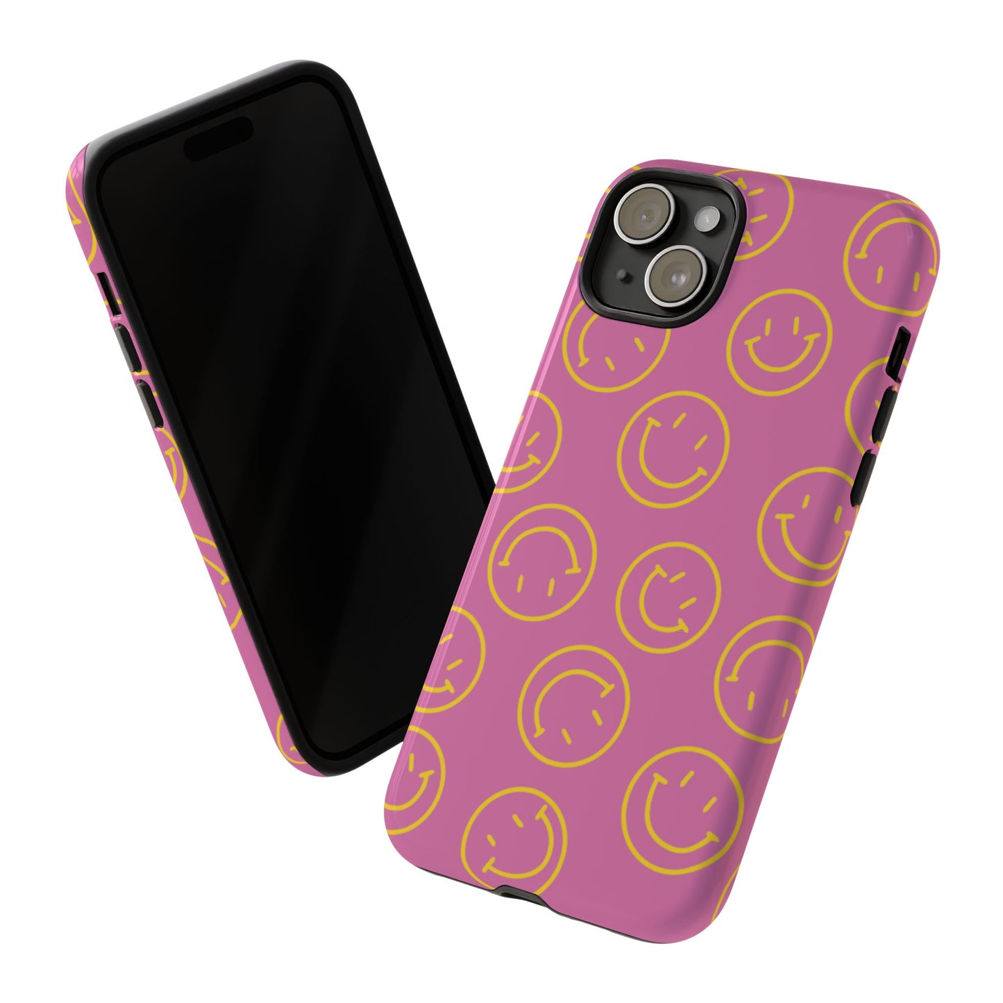 Pink and Yellow Smiley Face Phone Case