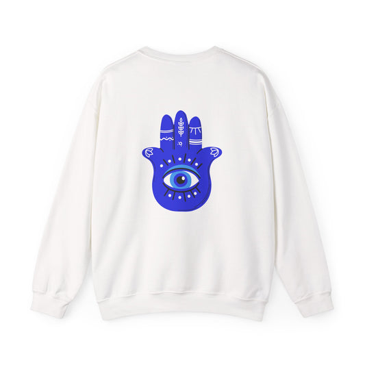 Evil Eye Crewneck Evil Eye Sweatshirt Hamsa Sweatshirt Hamsa Evil Eye Protection Sweatshirt Protection Crewneck Blue Crewneck