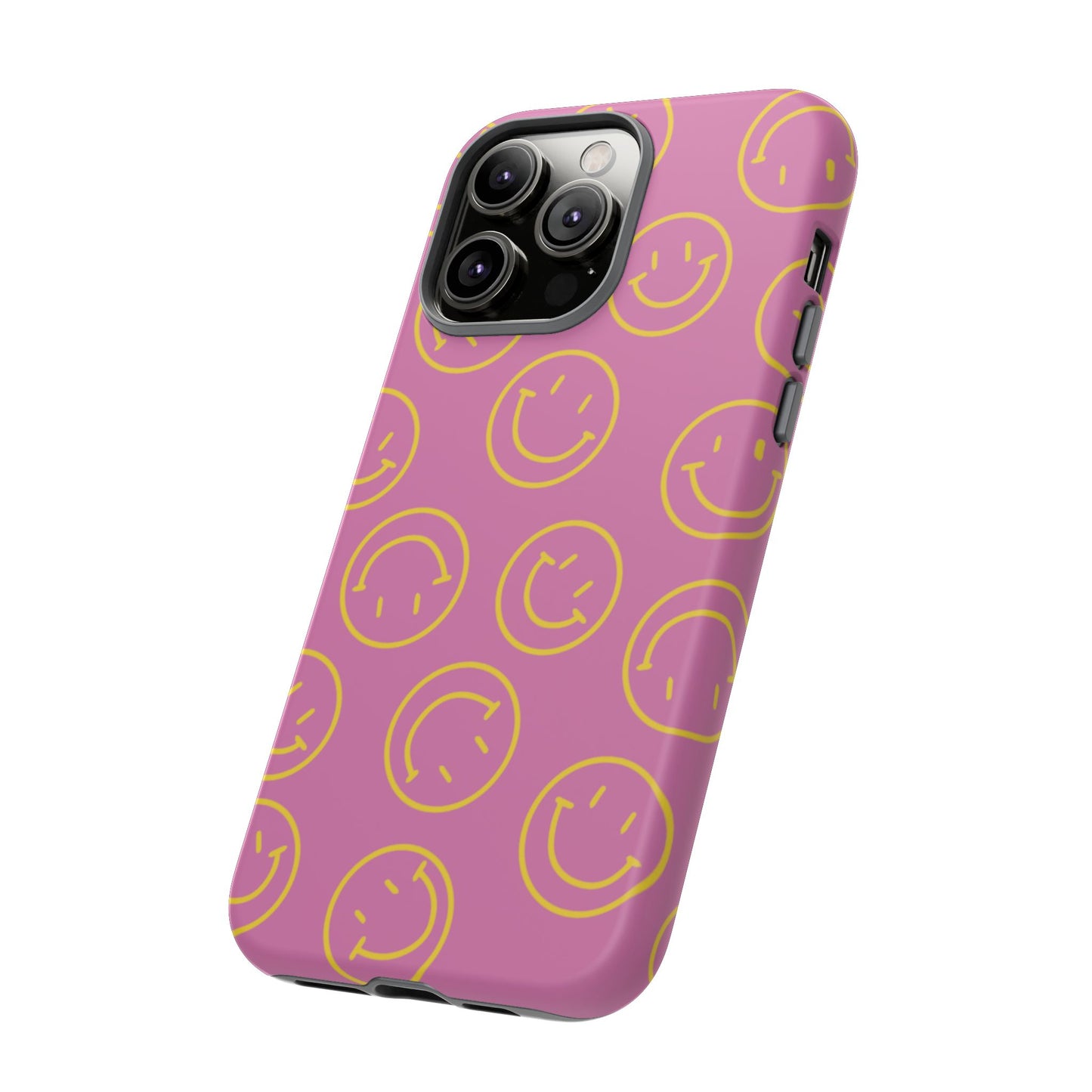 Pink and Yellow Smiley Face Phone Case
