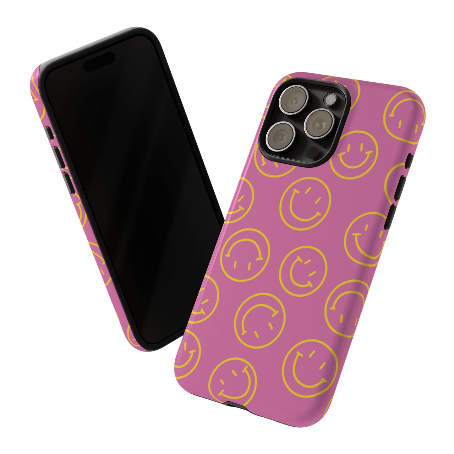 Pink and Yellow Smiley Face Phone Case