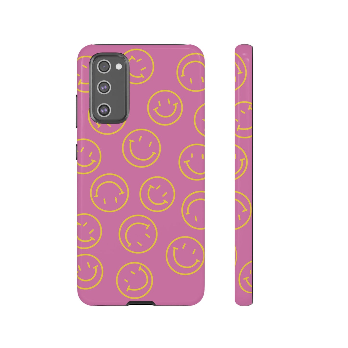 Pink and Yellow Smiley Face Phone Case