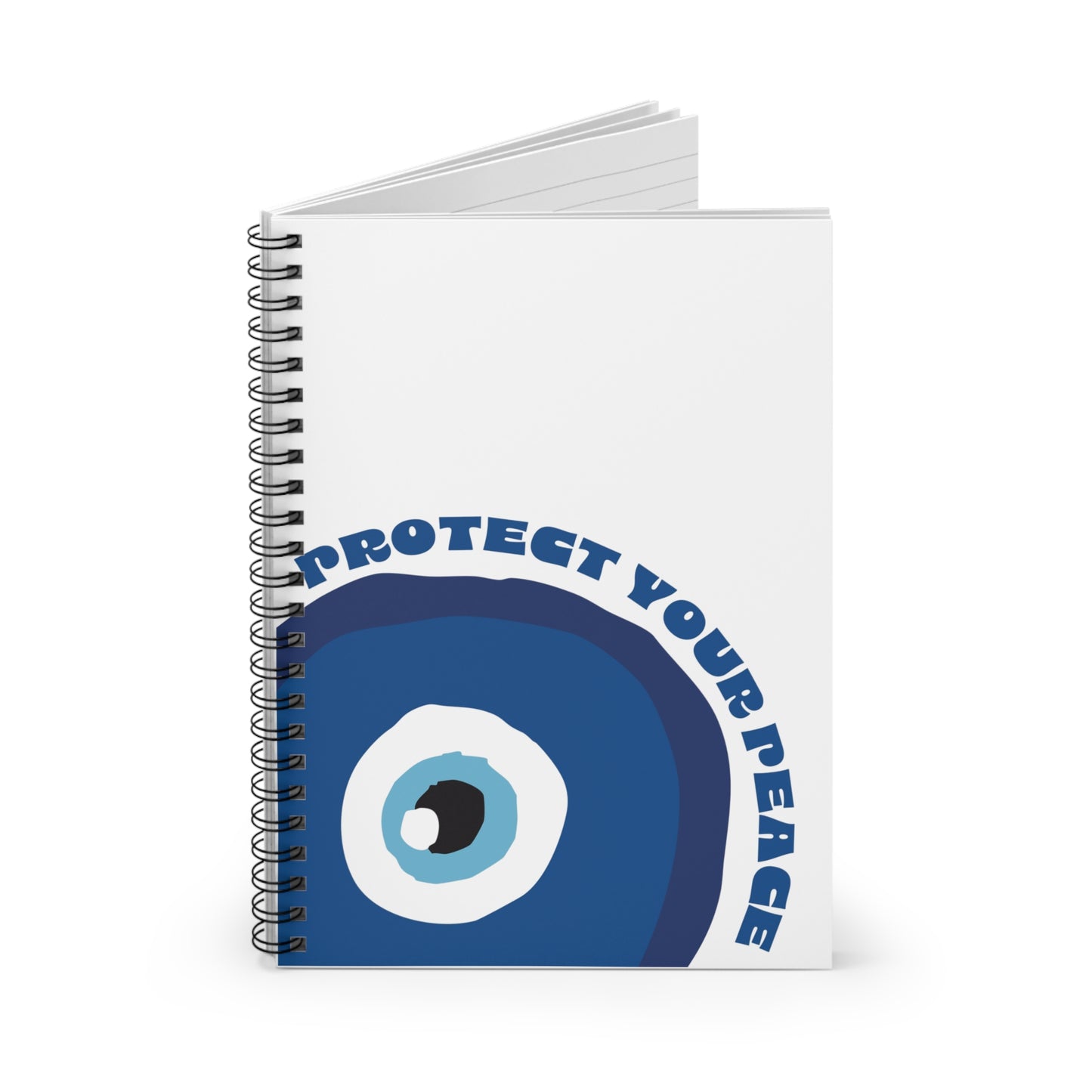 Protect Your Peace Evil Eye Journal Spiral Notebook - Ruled Line