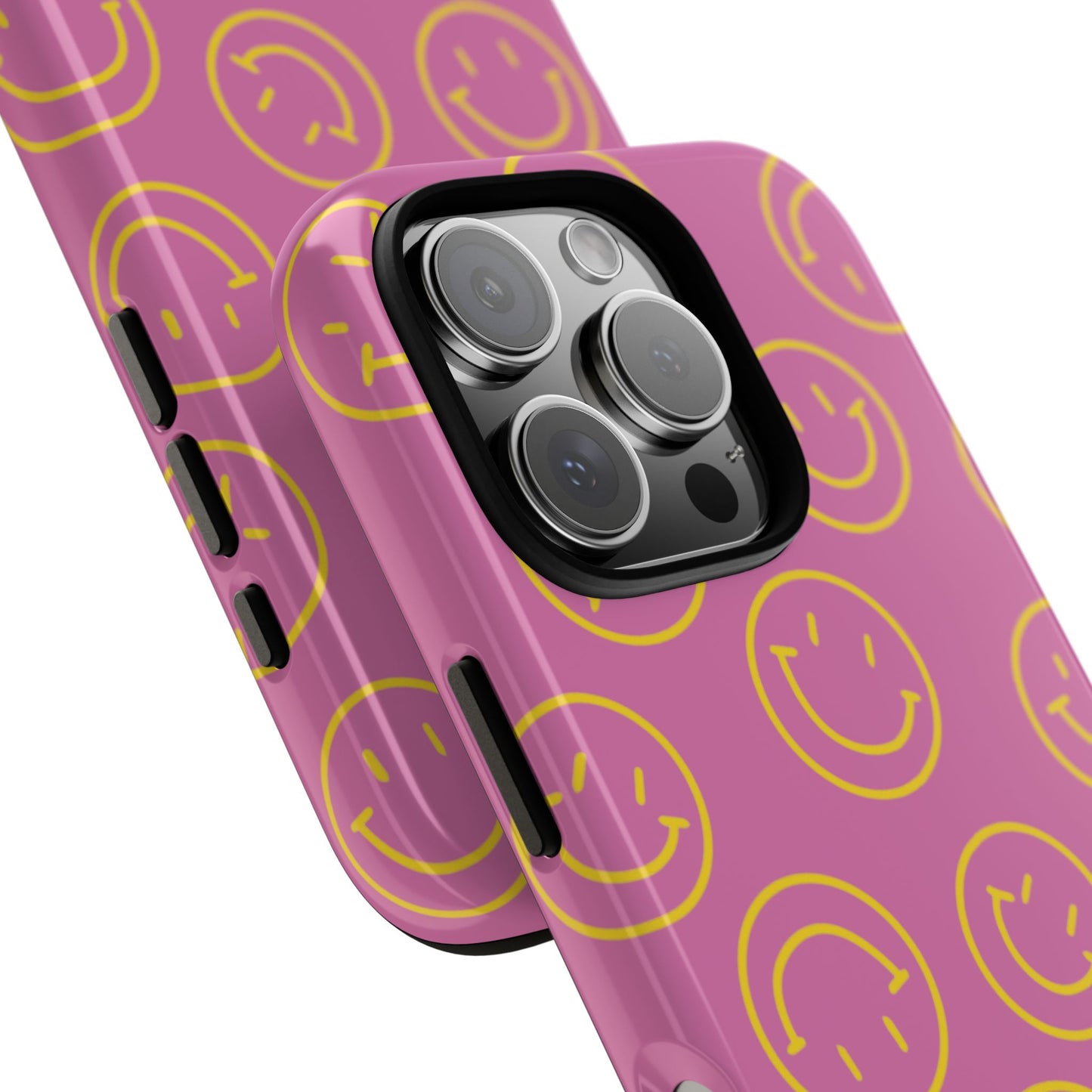 Pink and Yellow Smiley Face Phone Case