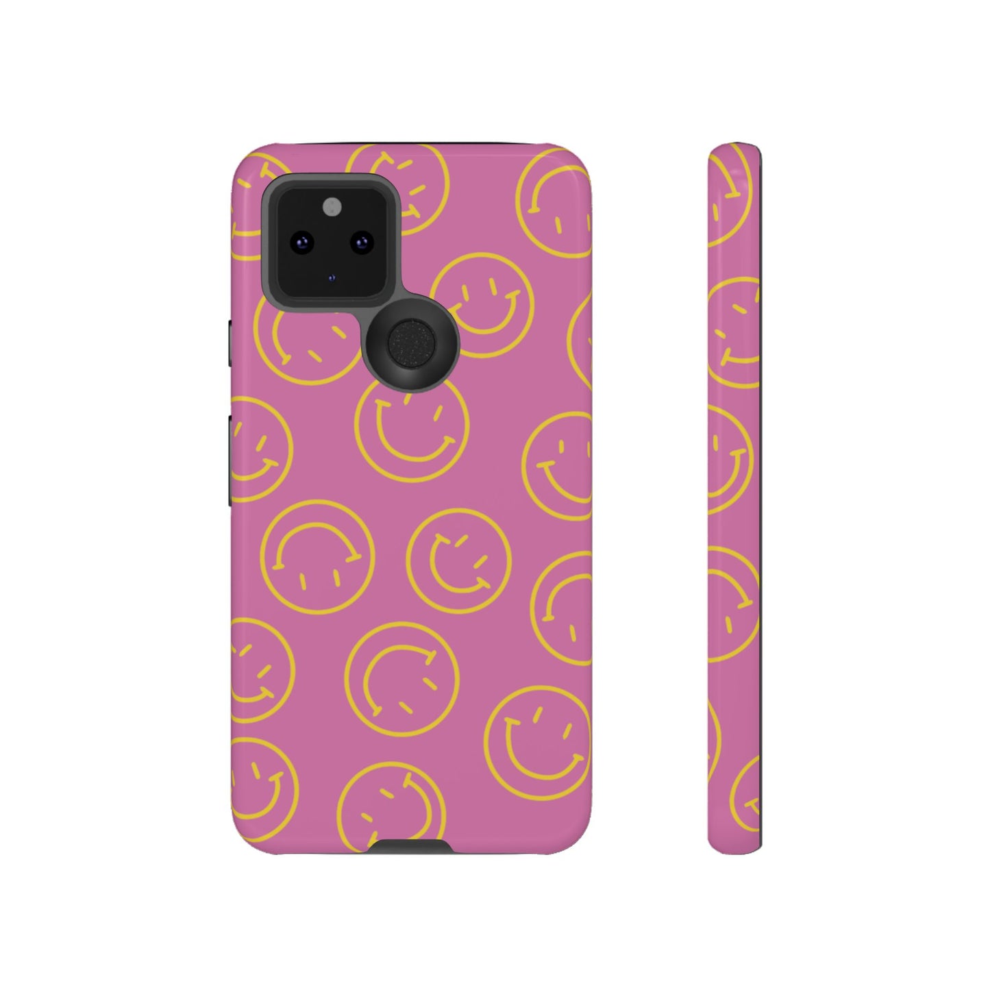 Pink and Yellow Smiley Face Phone Case