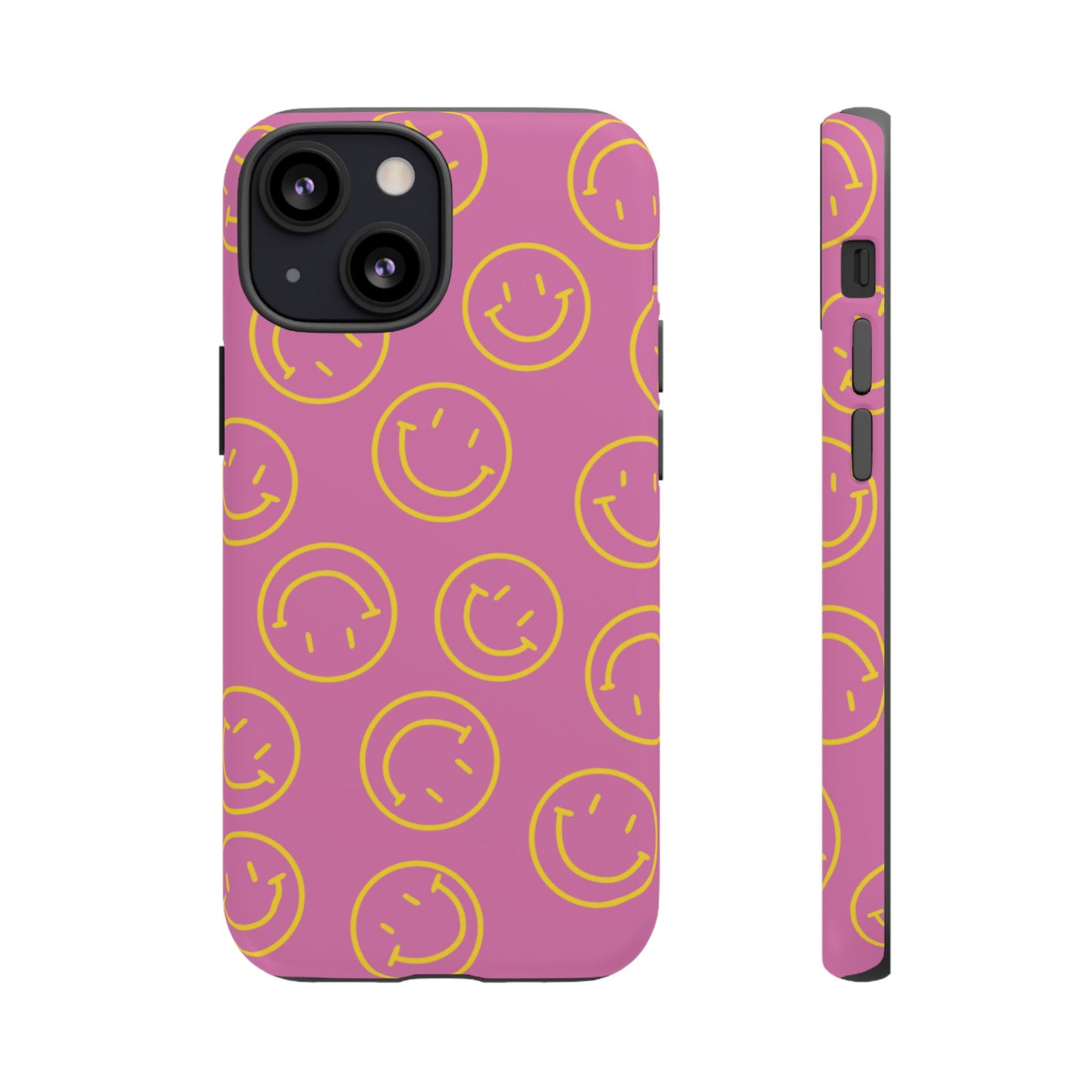 Pink and Yellow Smiley Face Phone Case
