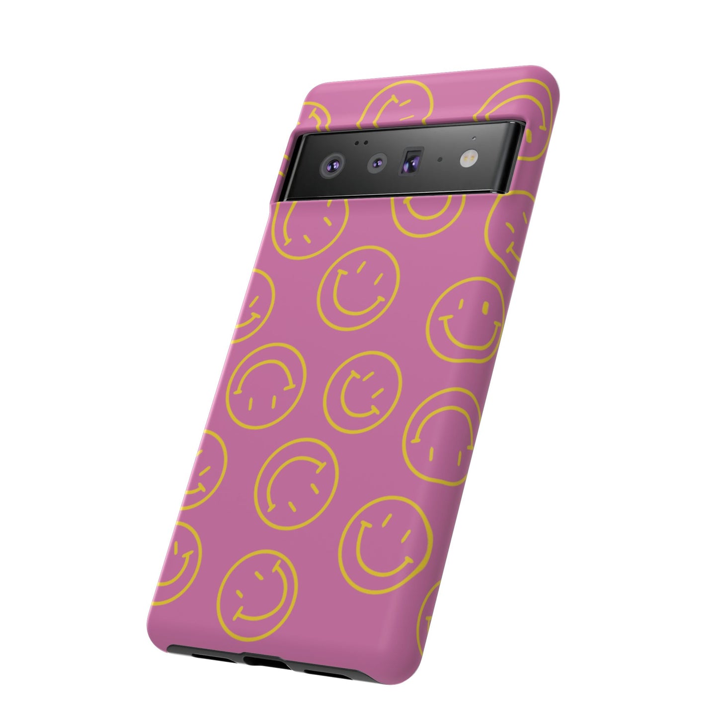 Pink and Yellow Smiley Face Phone Case