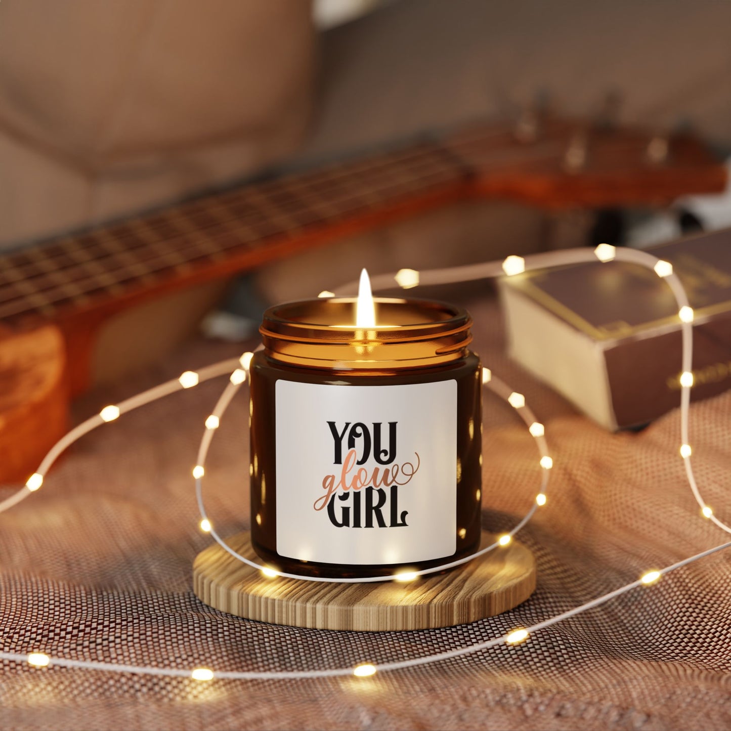 Soy Candle — "You Glow Girl" Amber Jar (Aromatherapy Gift)