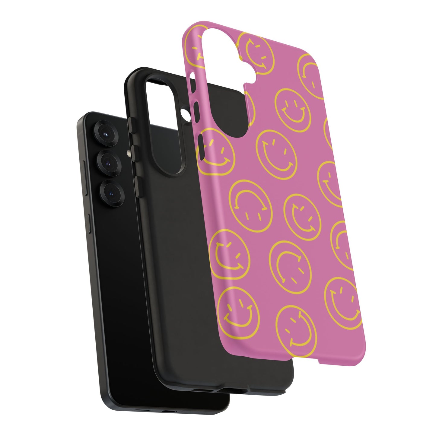 Pink and Yellow Smiley Face Phone Case
