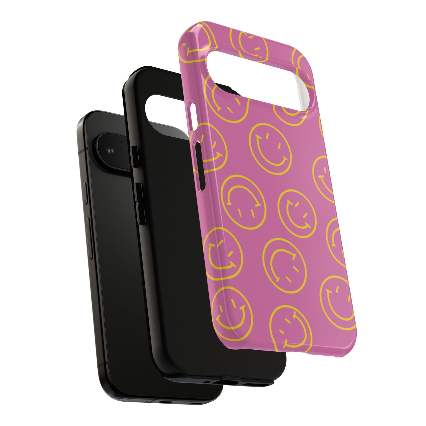 Pink and Yellow Smiley Face Phone Case