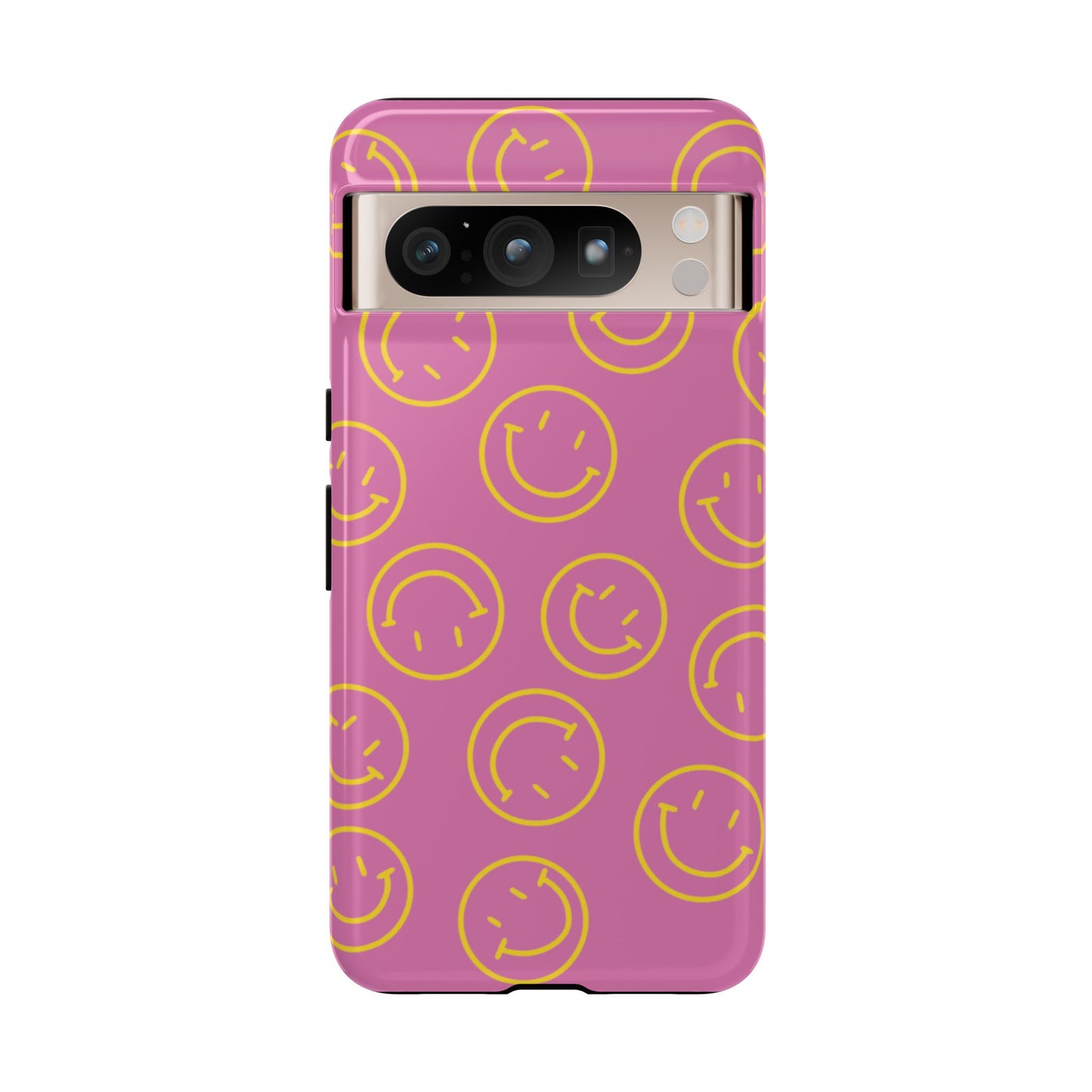 Pink and Yellow Smiley Face Phone Case