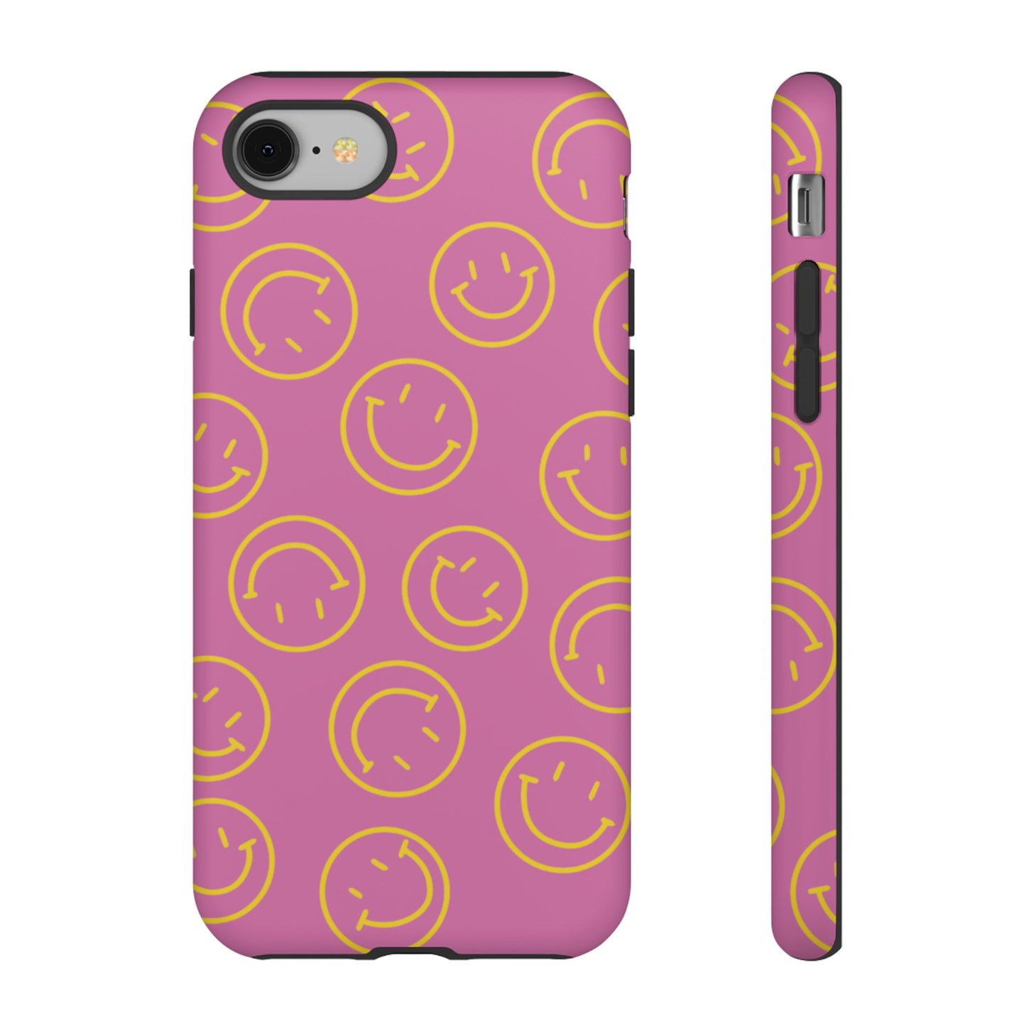 Pink and Yellow Smiley Face Phone Case