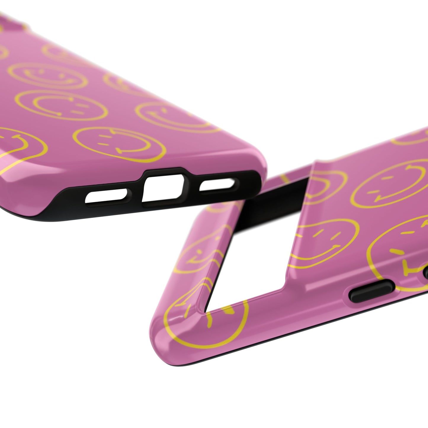 Pink and Yellow Smiley Face Phone Case