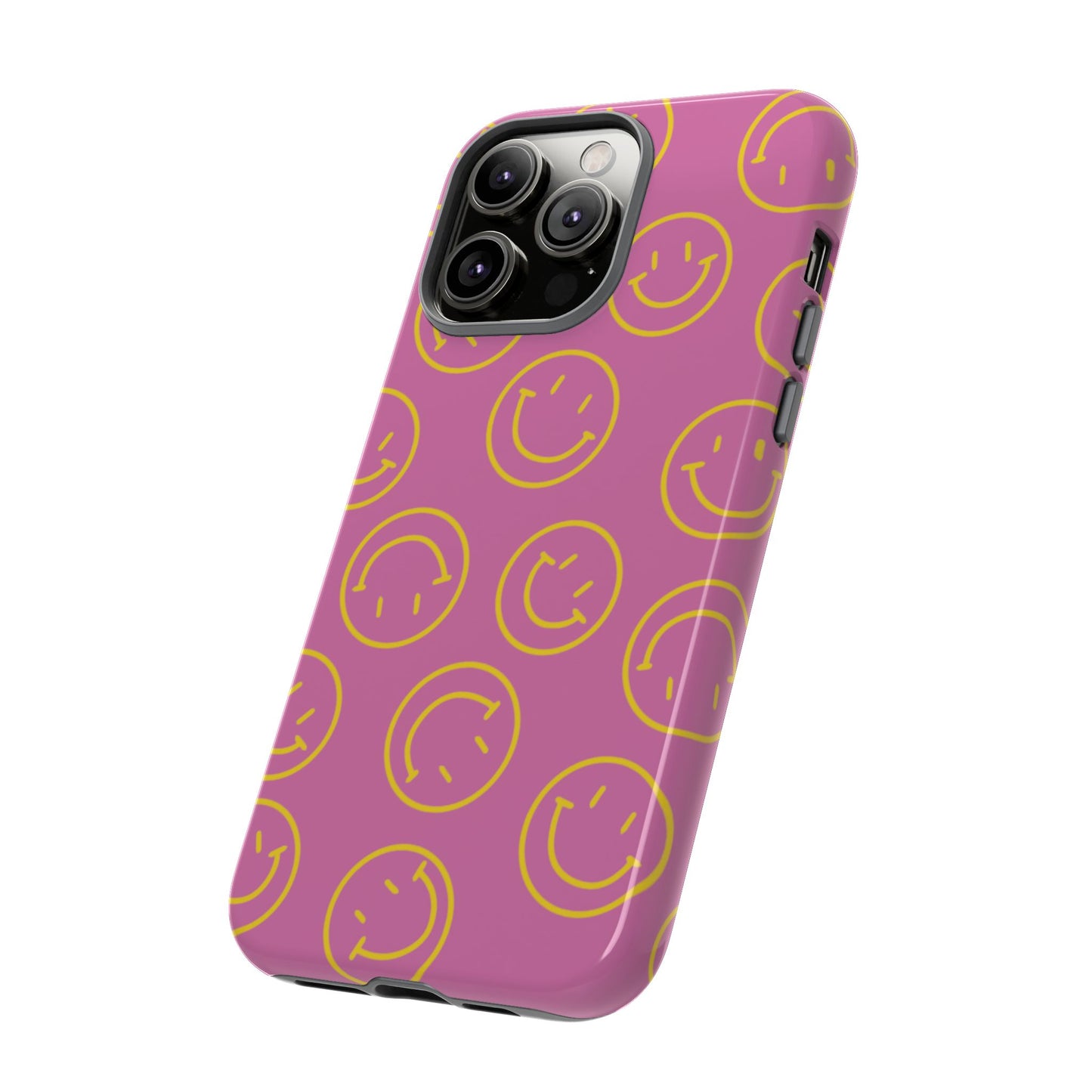 Pink and Yellow Smiley Face Phone Case