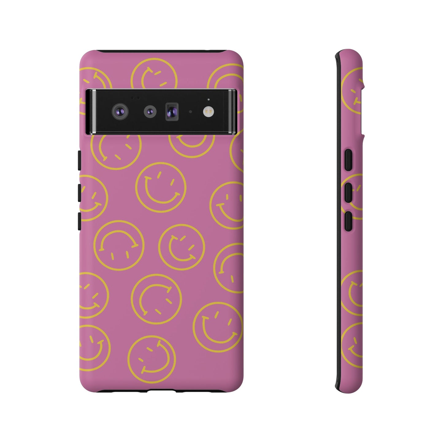 Pink and Yellow Smiley Face Phone Case