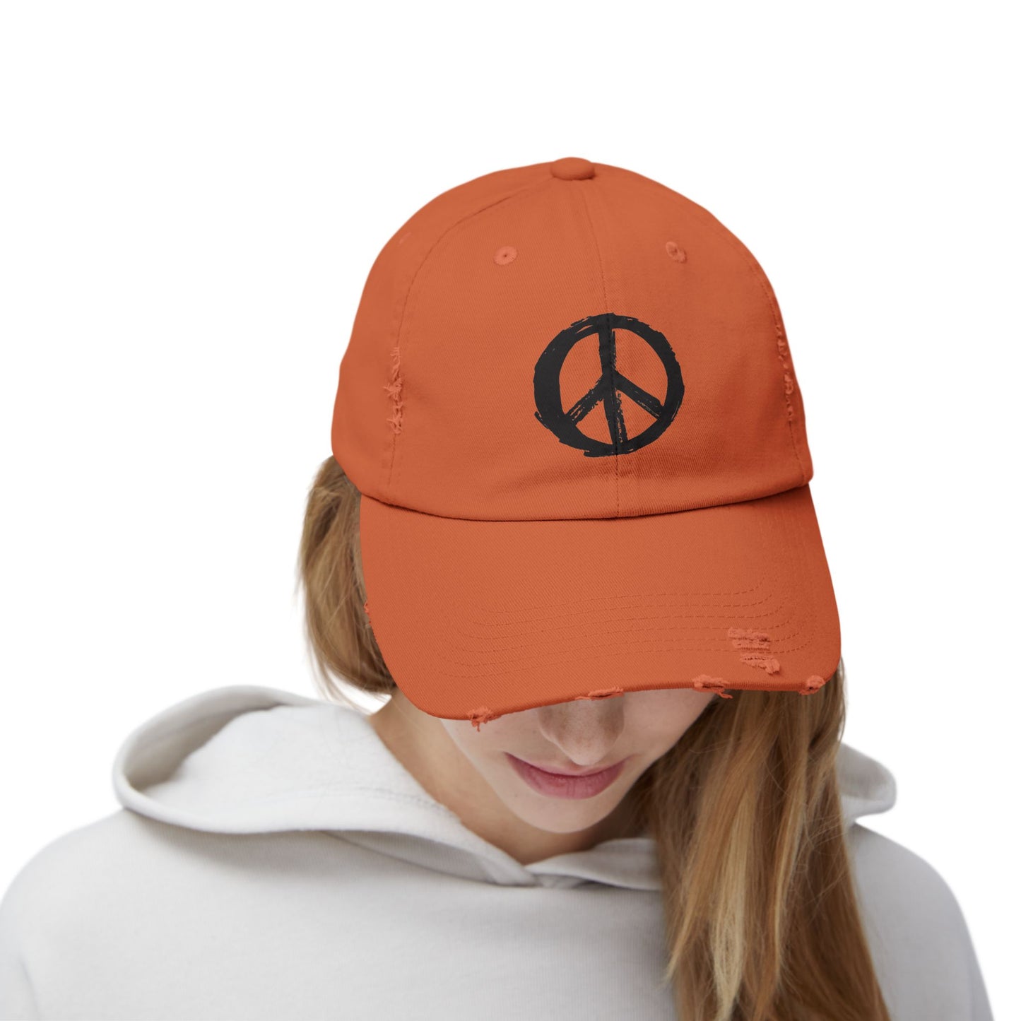Peace Sign Hat, Peace Sign, Distressed Hat, Custom Hat
