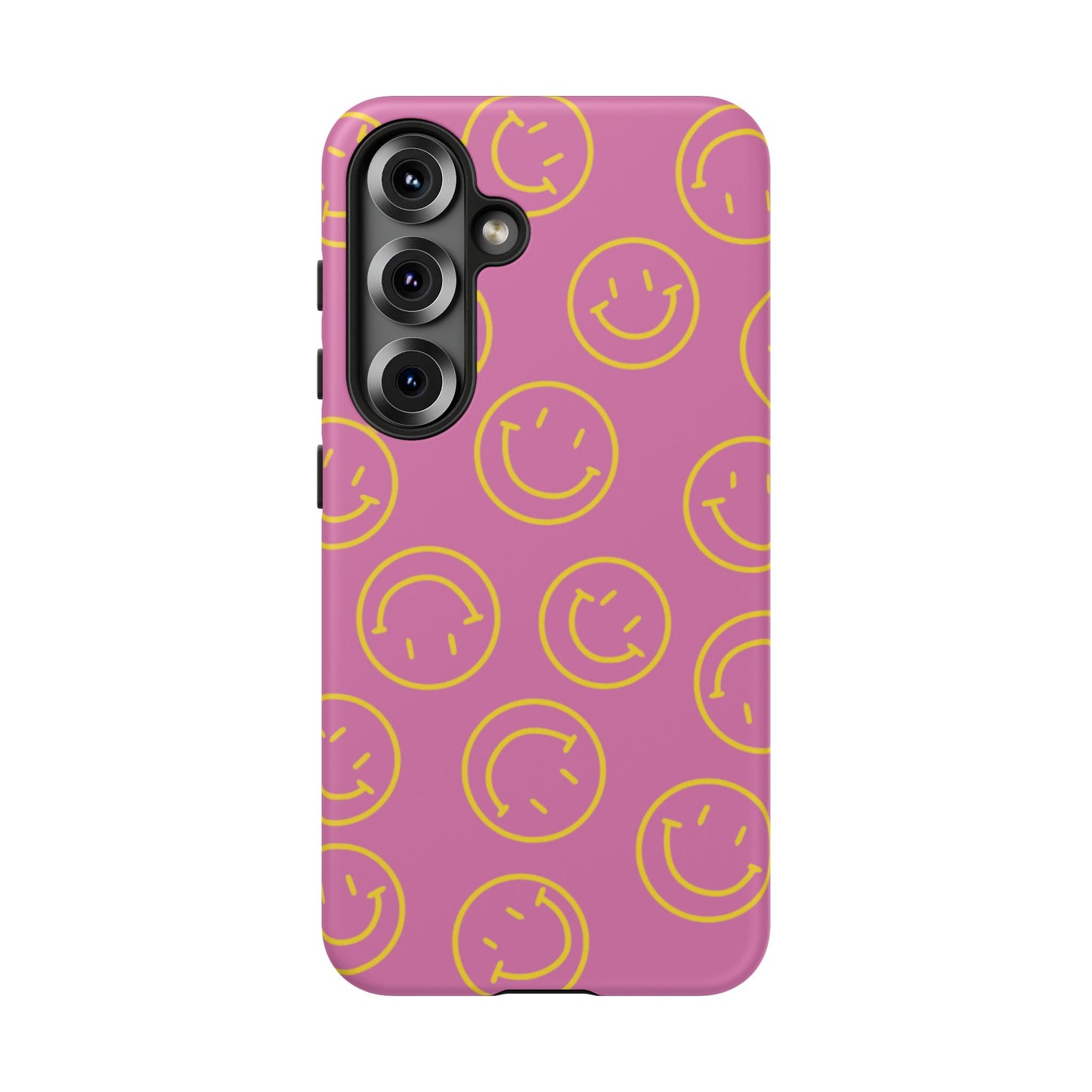 Pink and Yellow Smiley Face Phone Case