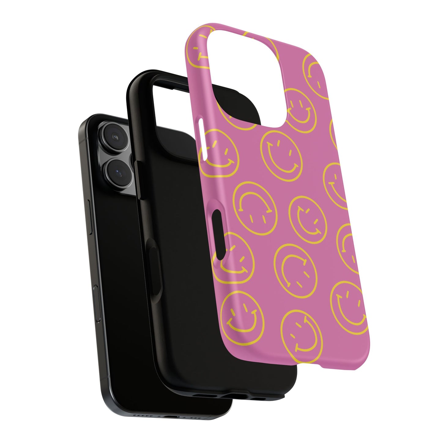 Pink and Yellow Smiley Face Phone Case