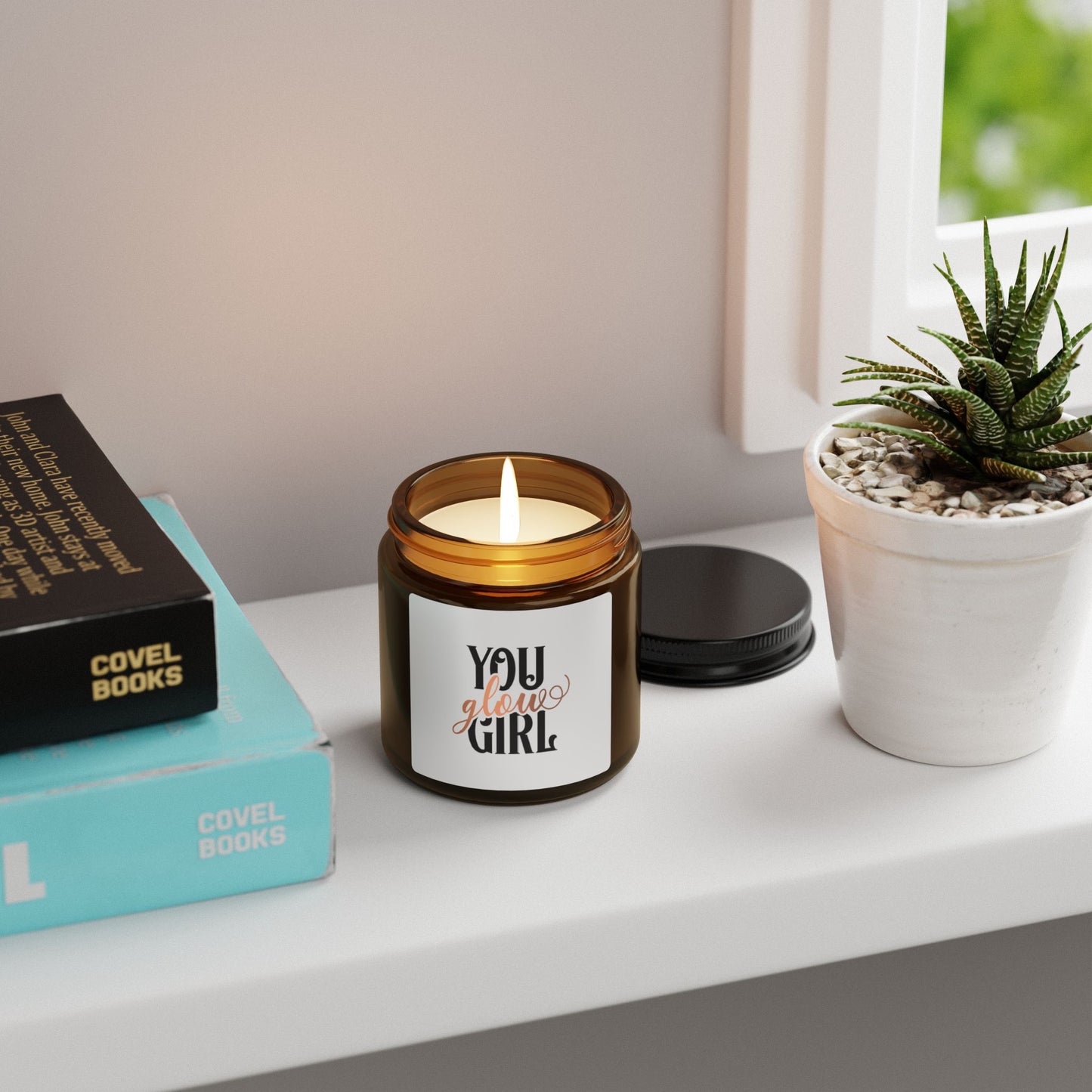 Soy Candle — "You Glow Girl" Amber Jar (Aromatherapy Gift)