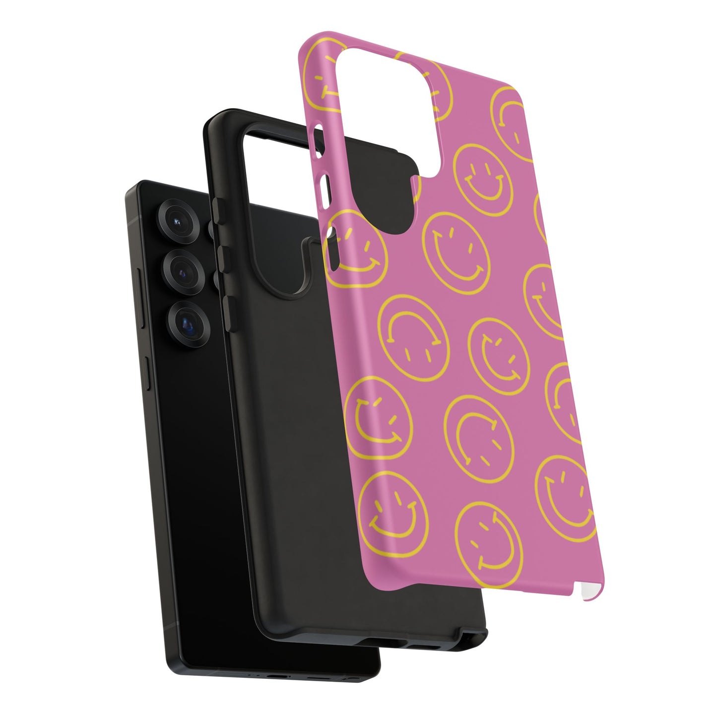 Pink and Yellow Smiley Face Phone Case