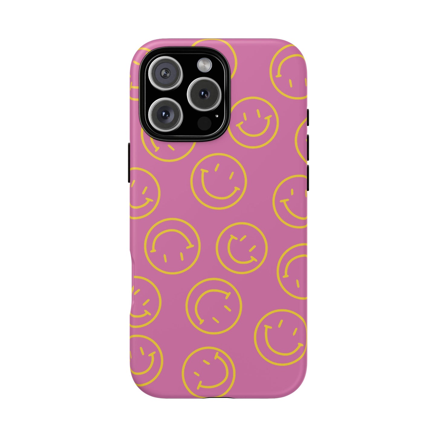 Pink and Yellow Smiley Face Phone Case