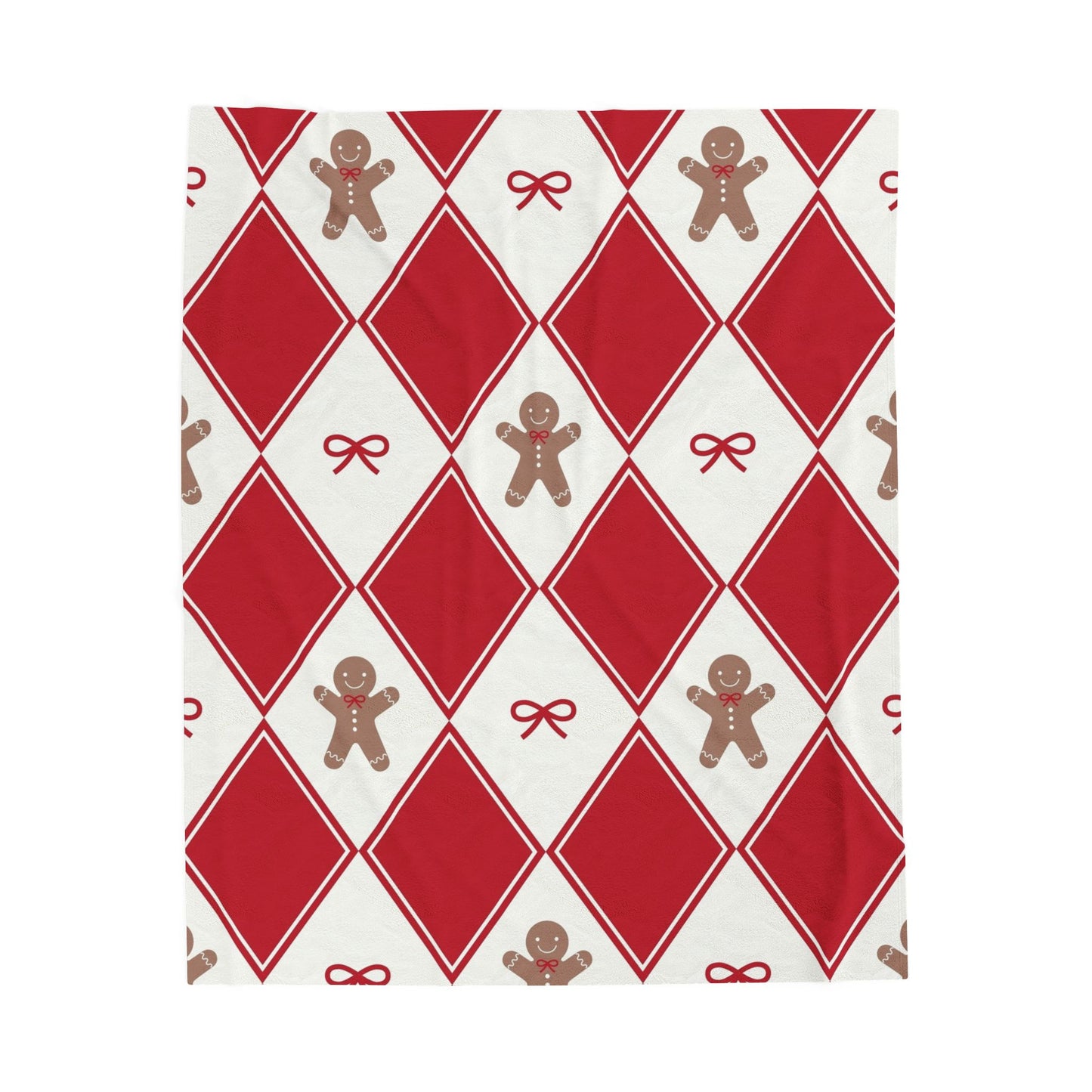 Holiday Plush Blanket, Holiday Blanket, Christmas Blanket, Gingerbread Blanket