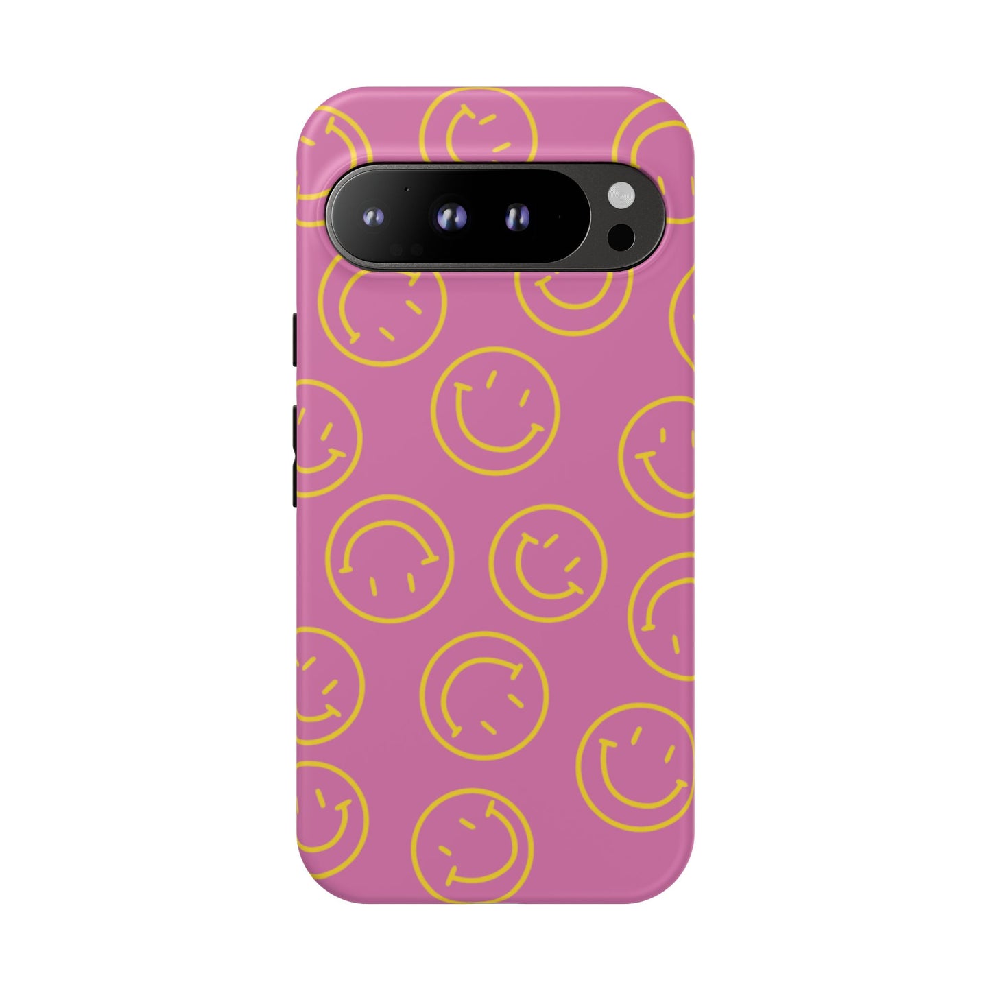 Pink and Yellow Smiley Face Phone Case
