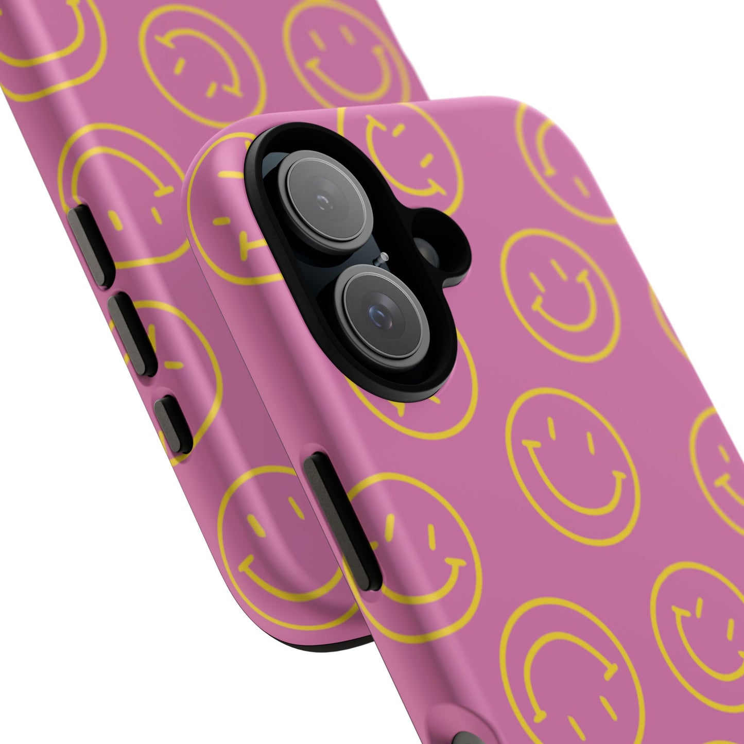 Pink and Yellow Smiley Face Phone Case