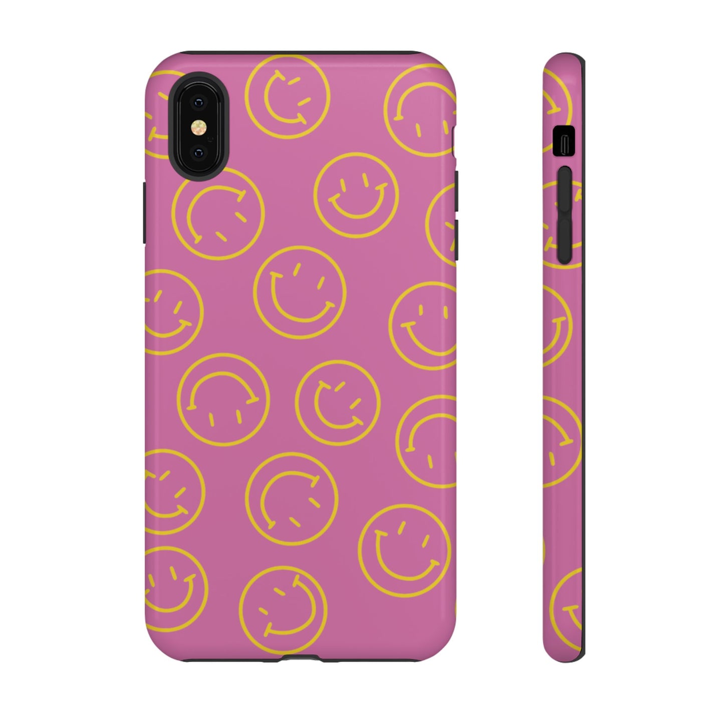 Pink and Yellow Smiley Face Phone Case