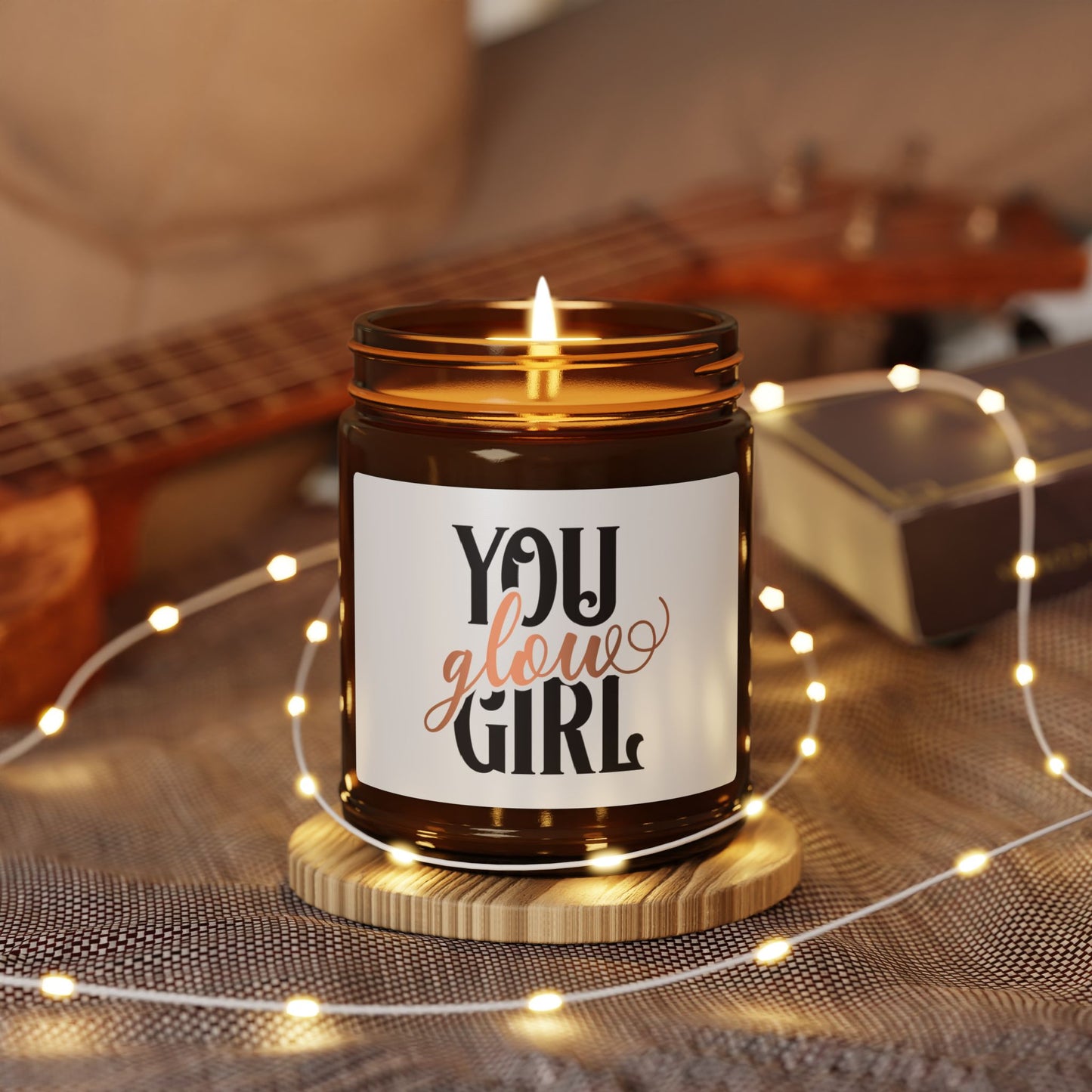 Soy Candle — "You Glow Girl" Amber Jar (Aromatherapy Gift)