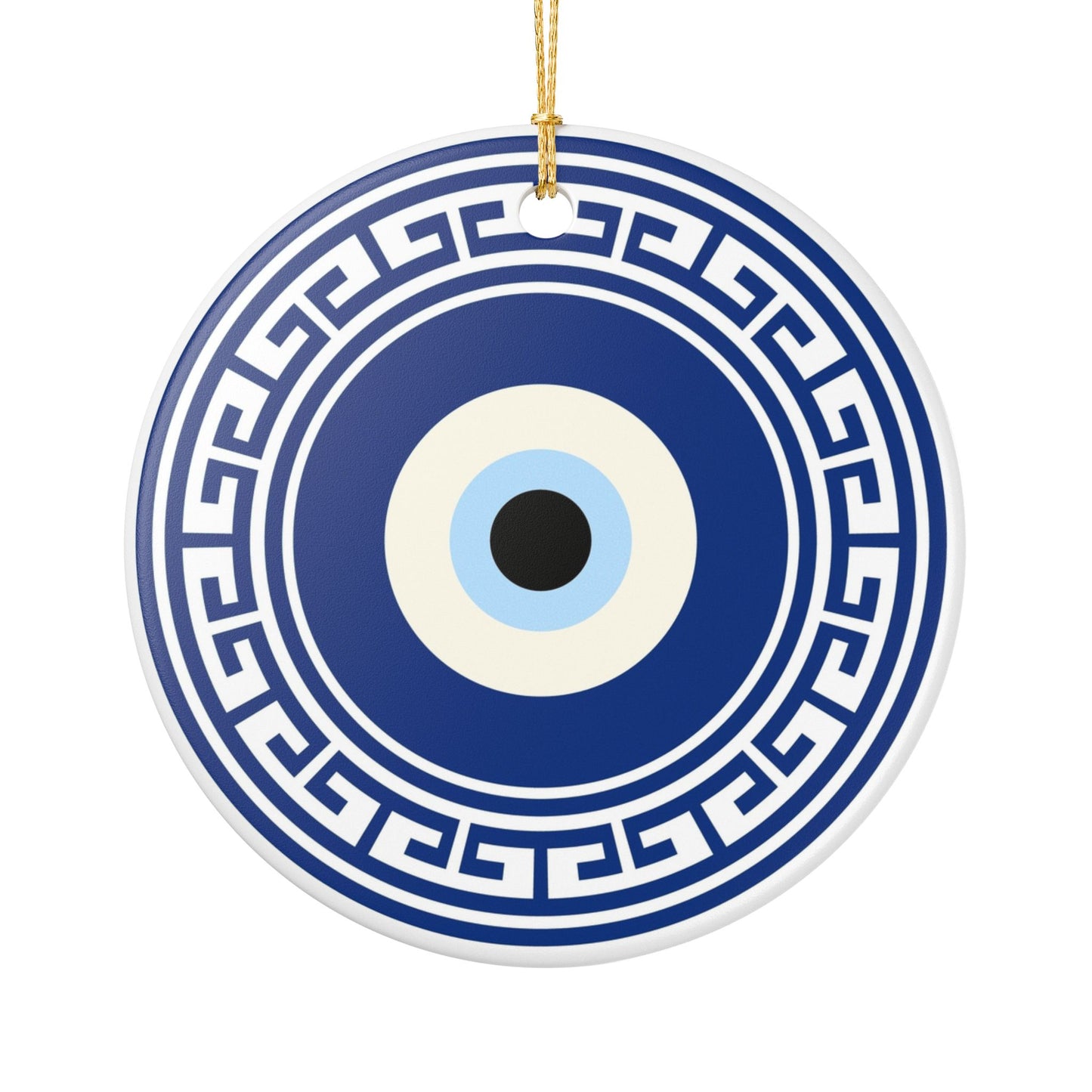 Evil Eye Holiday Ceramic Decoration Ornament, (1pc)
