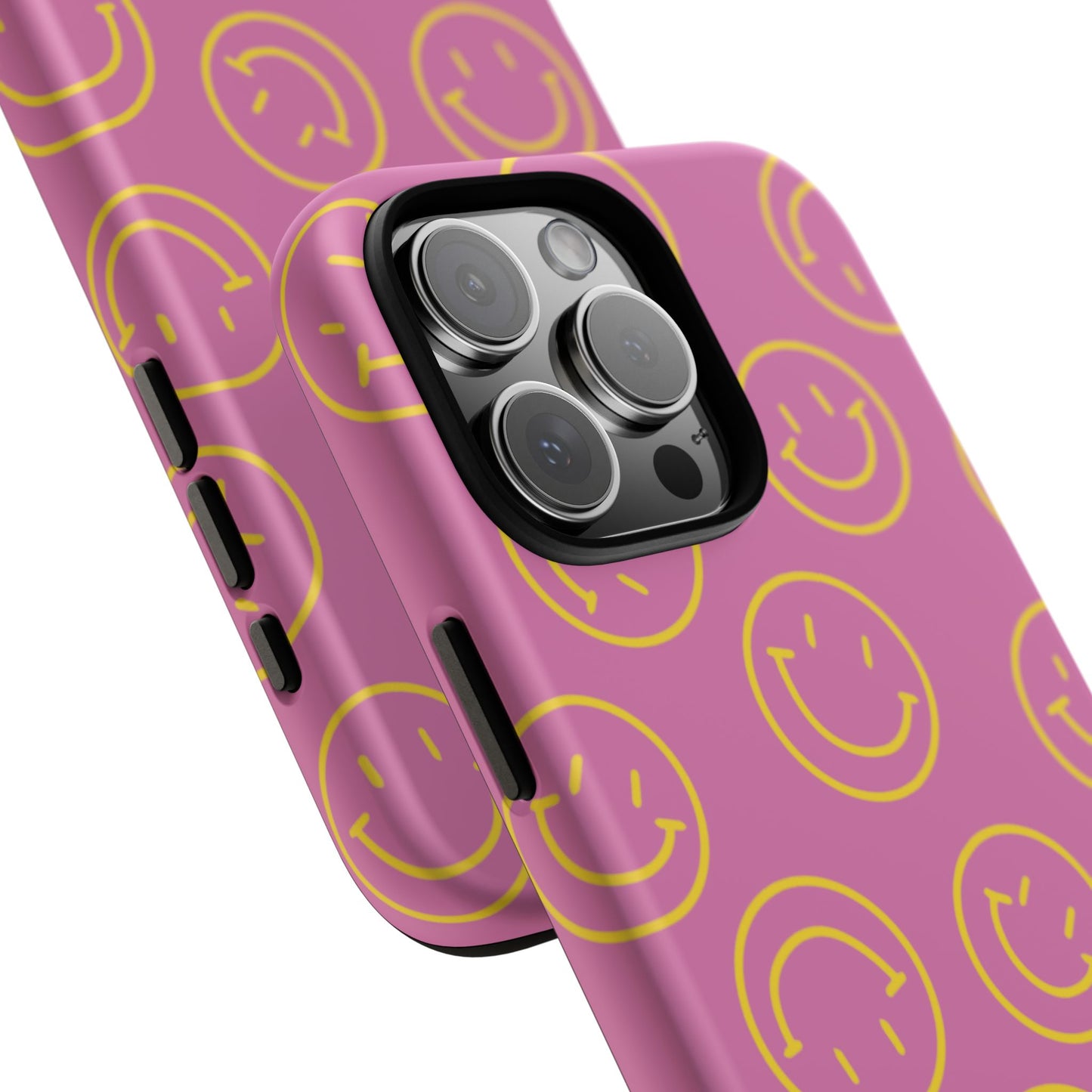 Pink and Yellow Smiley Face Phone Case