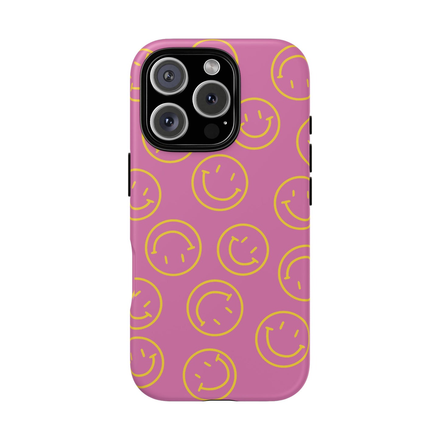 Pink and Yellow Smiley Face Phone Case