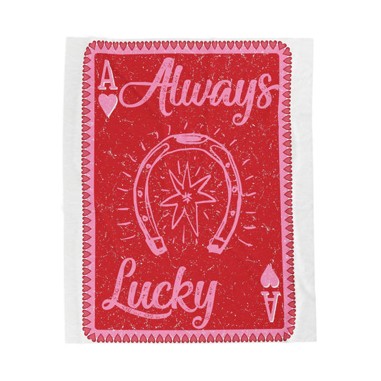 Always Lucky Velveteen Plush Blanket - Cozy Gift for Luck Enthusiasts