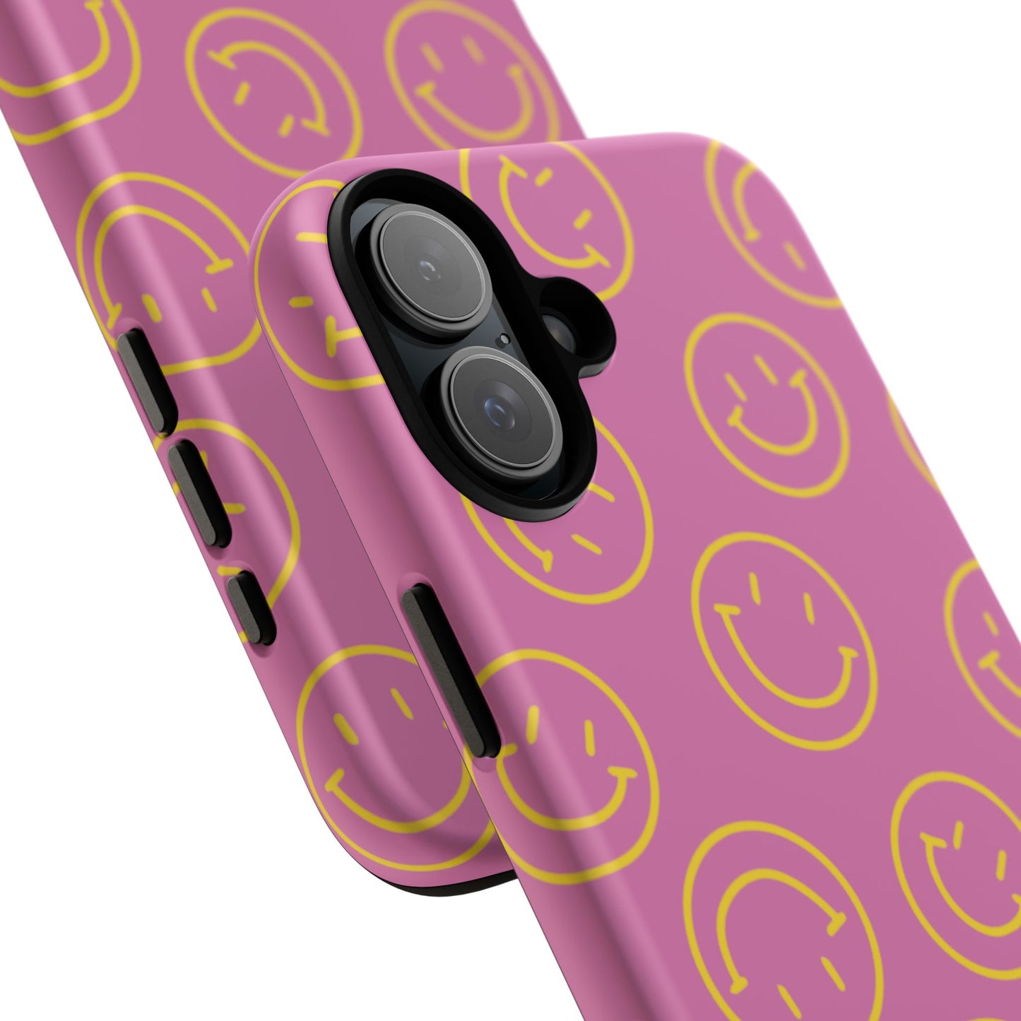 Pink and Yellow Smiley Face Phone Case