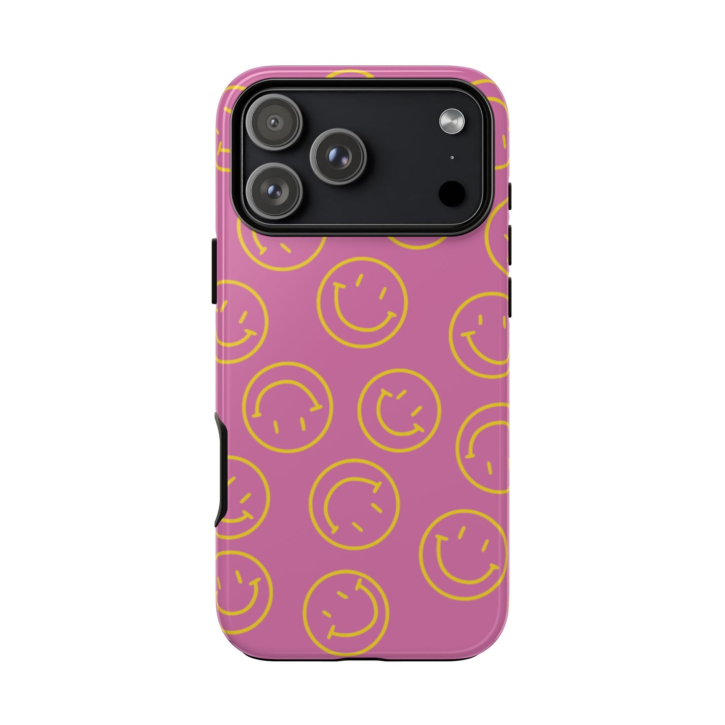 Pink and Yellow Smiley Face Phone Case