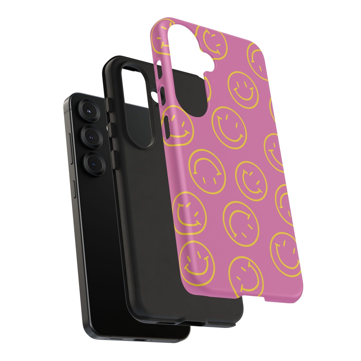Pink and Yellow Smiley Face Phone Case