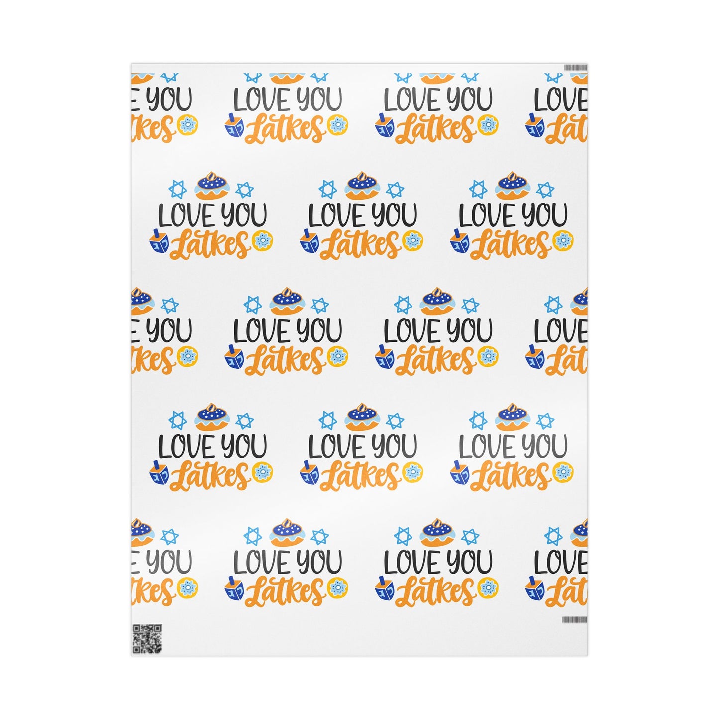 Love You Latkes Holiday Hanukkah Wrapping Paper