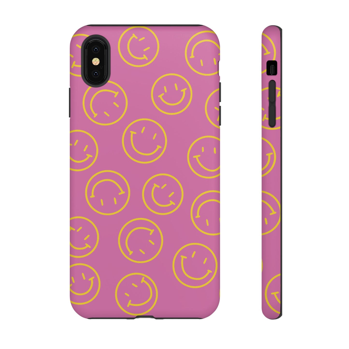 Pink and Yellow Smiley Face Phone Case