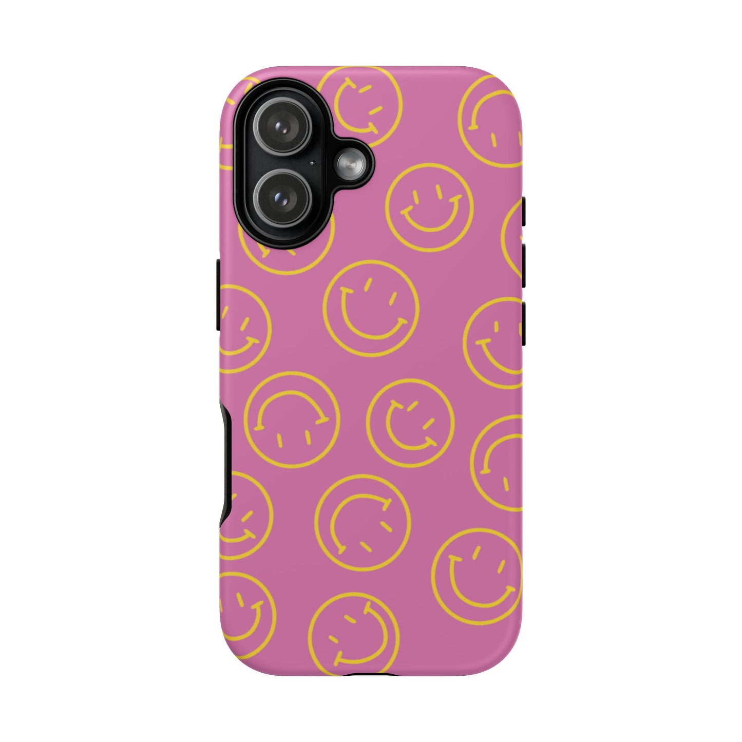 Pink and Yellow Smiley Face Phone Case
