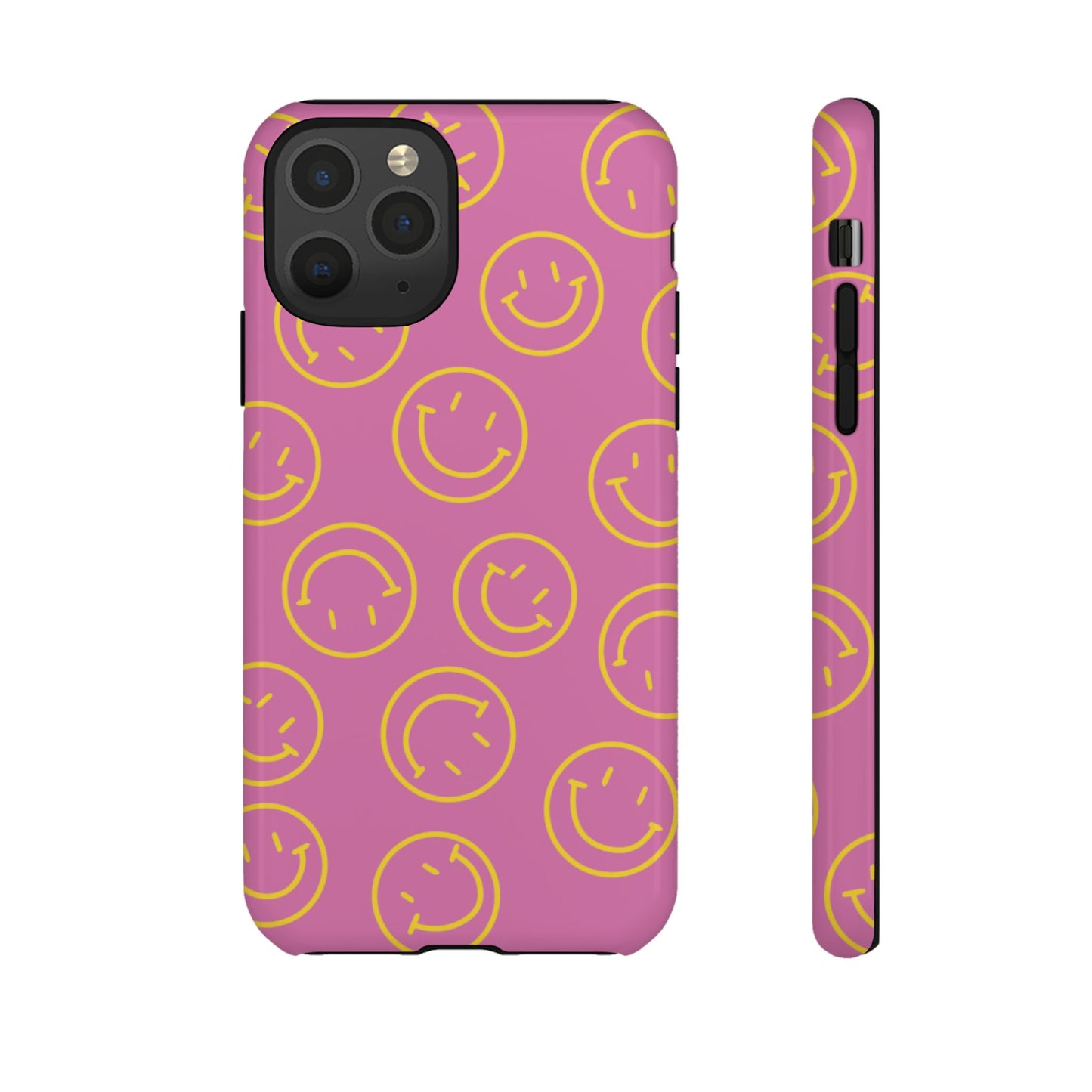 Pink and Yellow Smiley Face Phone Case