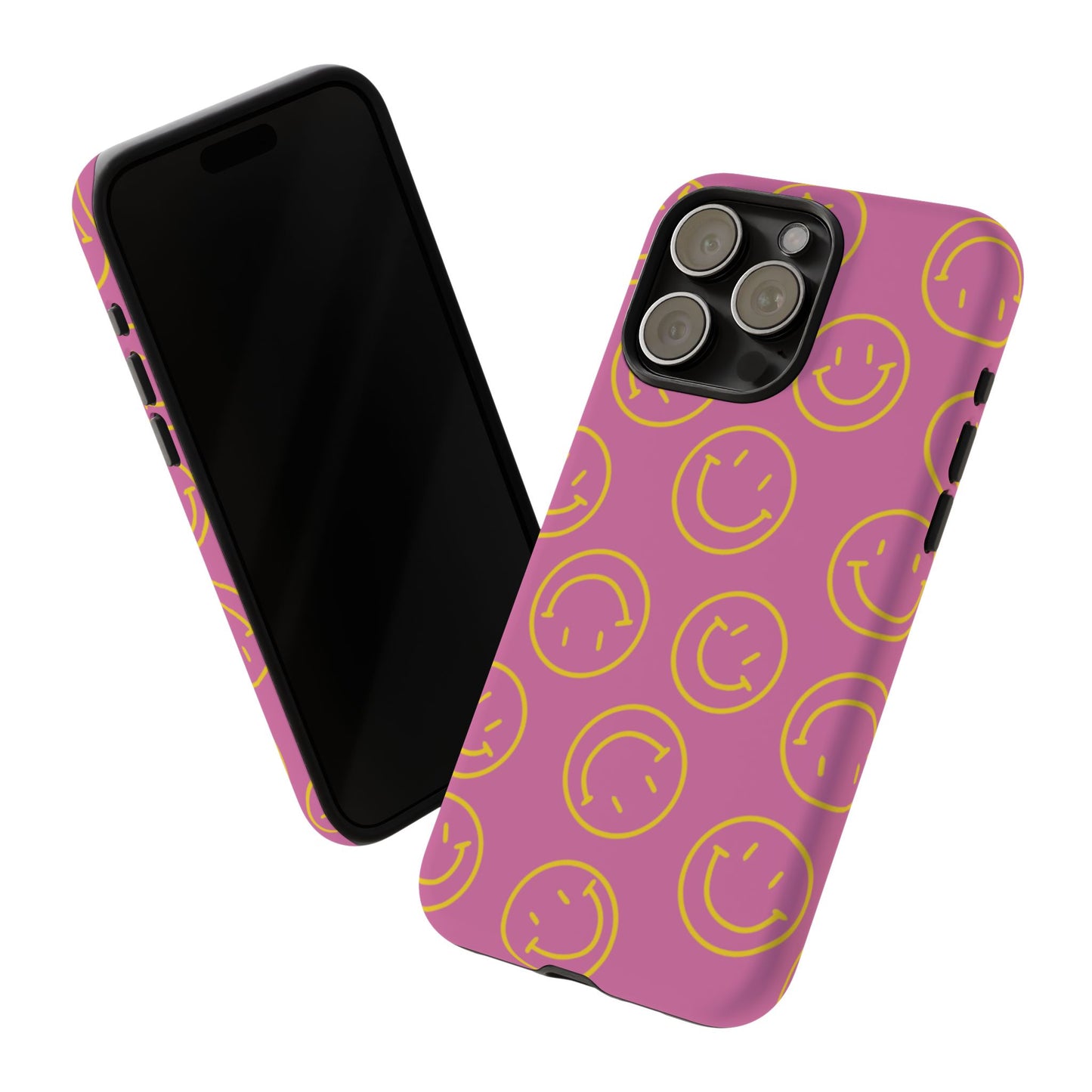 Pink and Yellow Smiley Face Phone Case